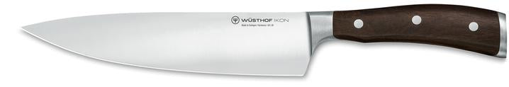 Wusthof - Ikon Woodgrain Chef Knife, Straight, Spear Tip, 8", Black