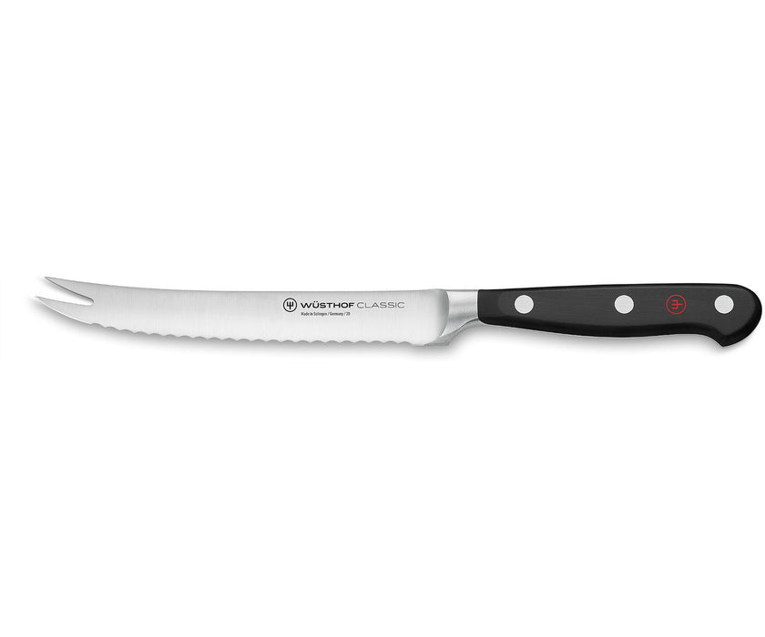 Wusthof - Classic Tomato Knife, Serrated, Fork Tip, 5.5", Black