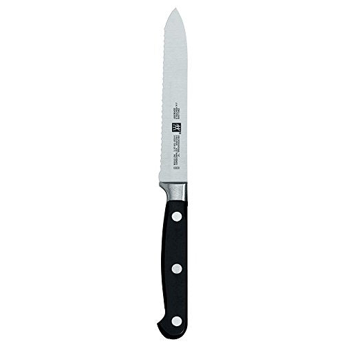 Zwilling - Professional ",S", Utility knife, Serrated, Spear Tip, 5", Black