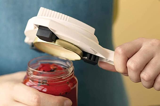 Kuhn Rikon - Strain-Free Gripper Opener for Jars and Bottles, Red and Silver