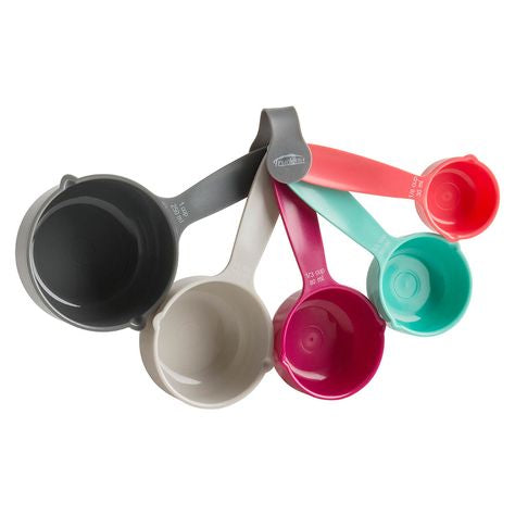 Trudeau - Measuring Cups Asst Colors 1/8, 1/4, 1/3, 1/2, 1 cup