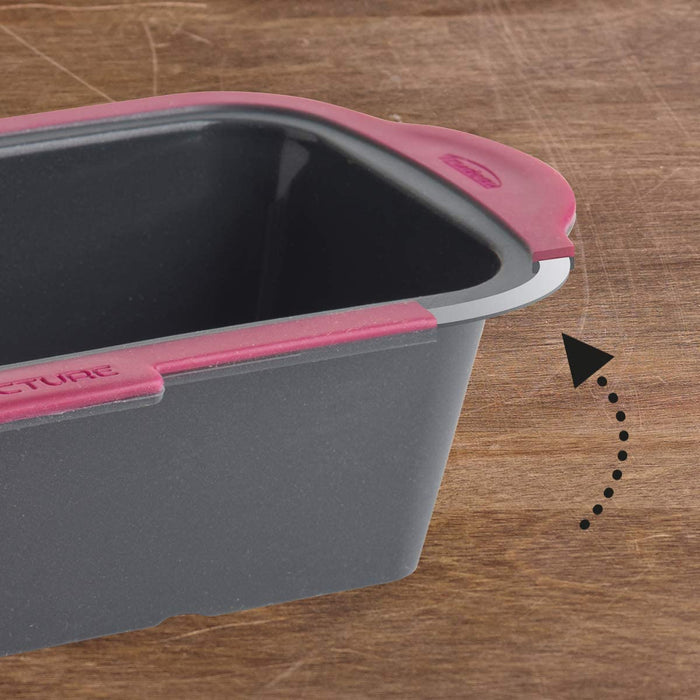 Trudeau - Structure Silicone Loaf Pan Grey/Fuchsia 8.5"x 4.5"