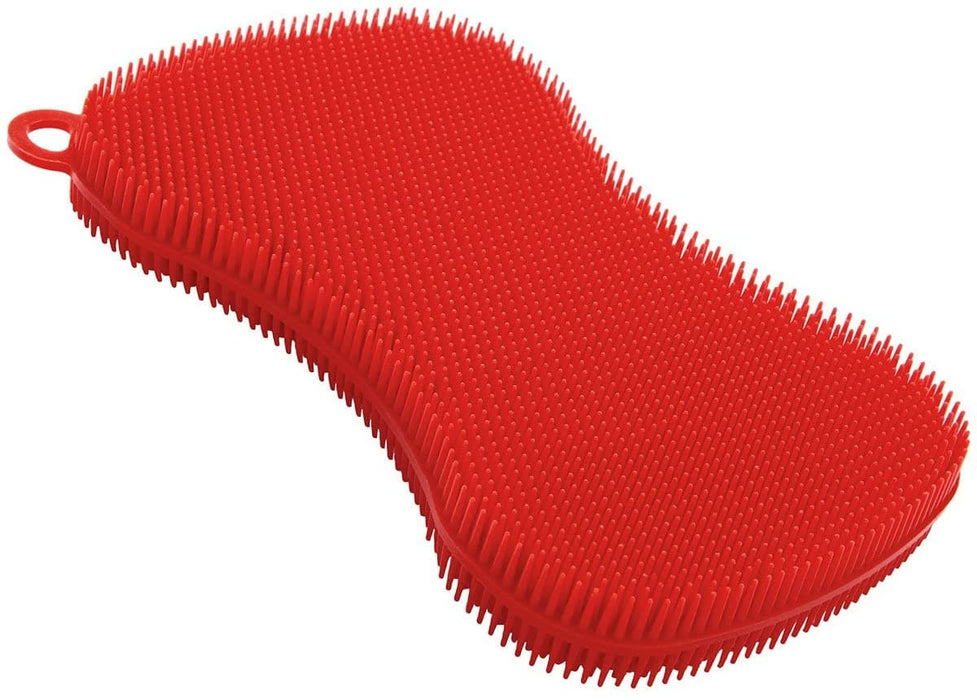 Kuhn Rikon - Stay Clean, Silicone Scrubber, Red, 5" x 3"