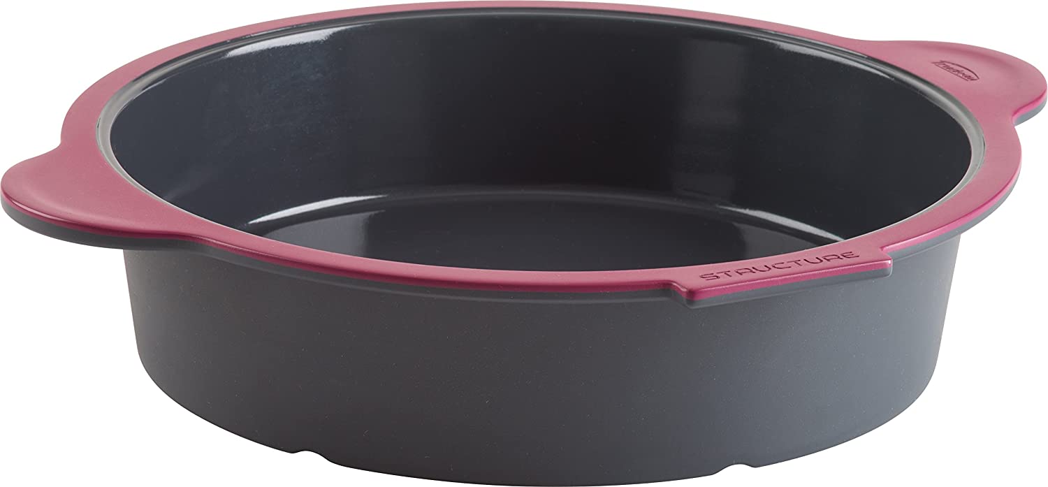 Trudeau - Structure Silicone Round Cake Pan Grey/Fuchsia 10 Cup