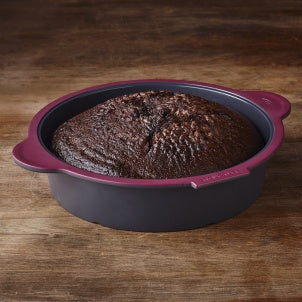 Trudeau - Structure Silicone Round Cake Pan Grey/Fuchsia 10 Cup