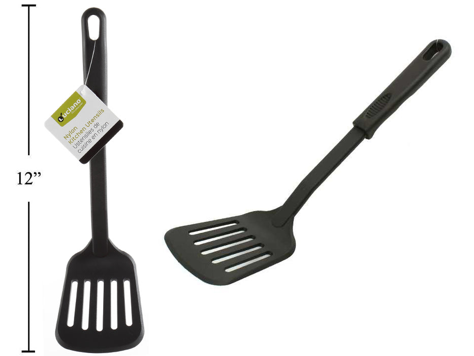 Luciano - Nylon Utensils, Slotted Turner, Black, 12''