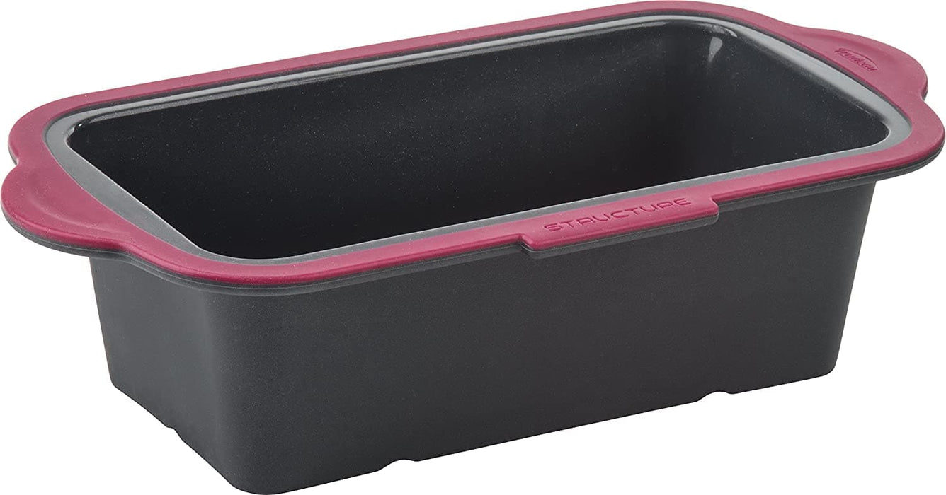 Trudeau - Structure Silicone Loaf Pan Grey/Fuchsia 8.5"x 4.5"