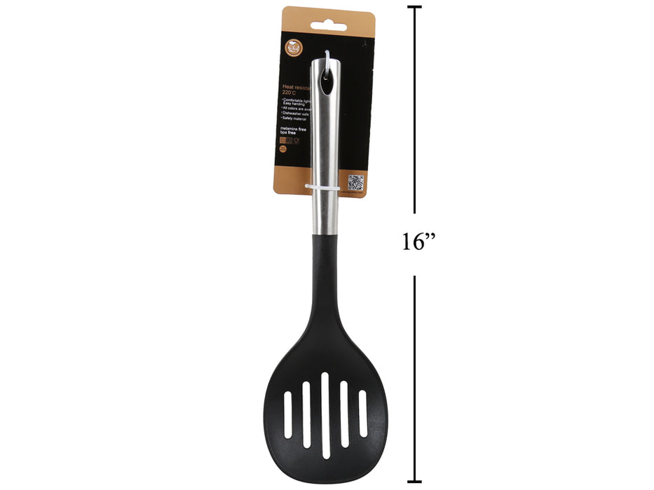 Luciano Gourmet - Nylon Utensils Skimmer SS Handle, 14"L,