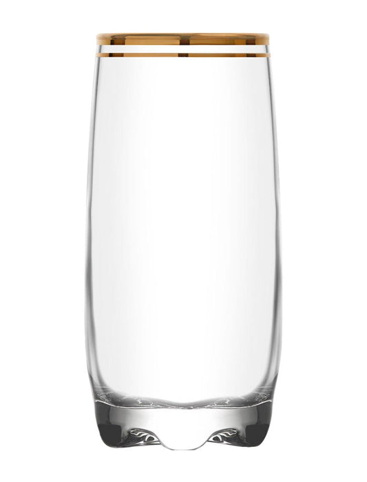 Lav - Adora Gold Drinking Glass, 12.5 Oz, Pack Of 6