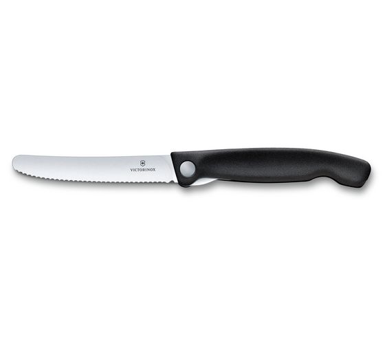 Victorinox - Swiss Classic Foldable Paring Knife, Serrated Edge, Black