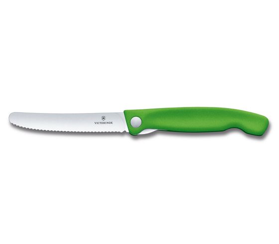 Victorinox - Swiss Classic Foldable Paring Knife, Serrated Edge, Green