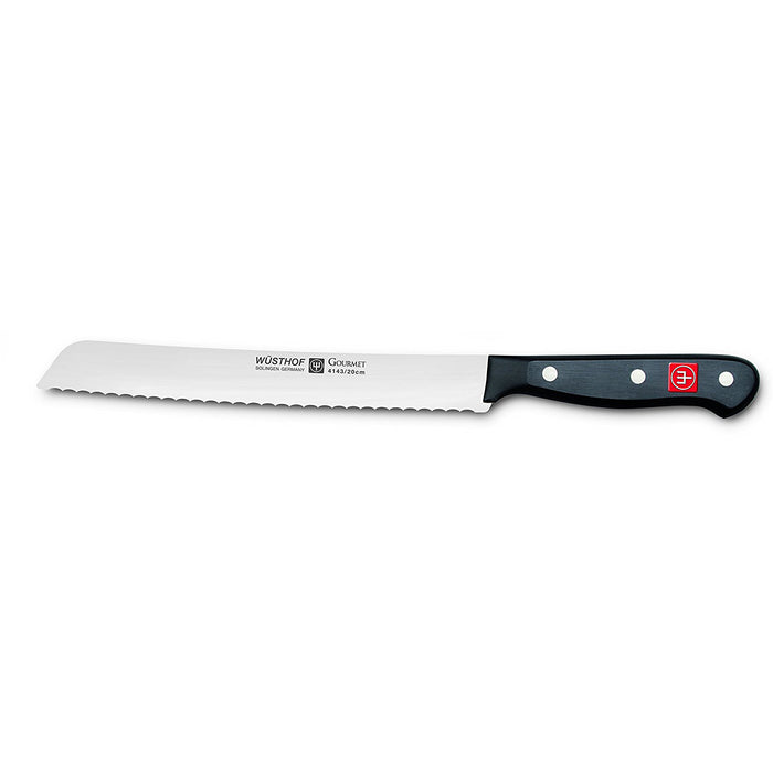 Wusthof - Gourmet Bread knife, Serrated, Slanted Tip, 8", Black