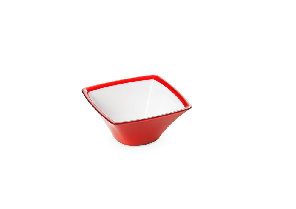 Omada - Square, Small Red Ruby Acrylic Bowl, 17 Oz, 5.31'' X 2.36'' h