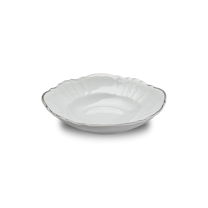 Vikko Luxe - Bernadotte Silver, White, 9'' Serving Bowl