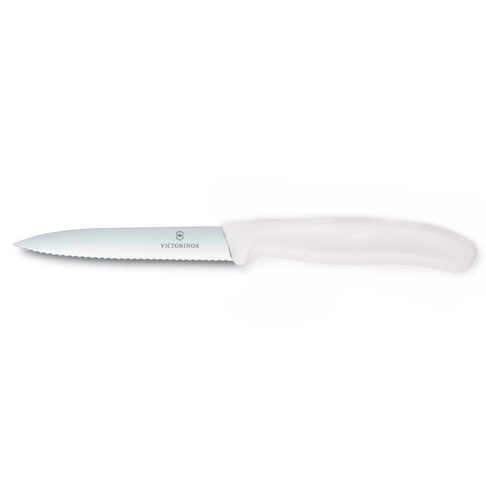 Victorinox - Swiss Classic Paring Knife, Serrated, Spear Tip, 3.25", White