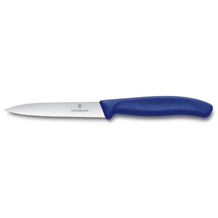 Victorinox - Swiss Classic Paring Knife, Serrated, Spear Tip, 3.25", Blue