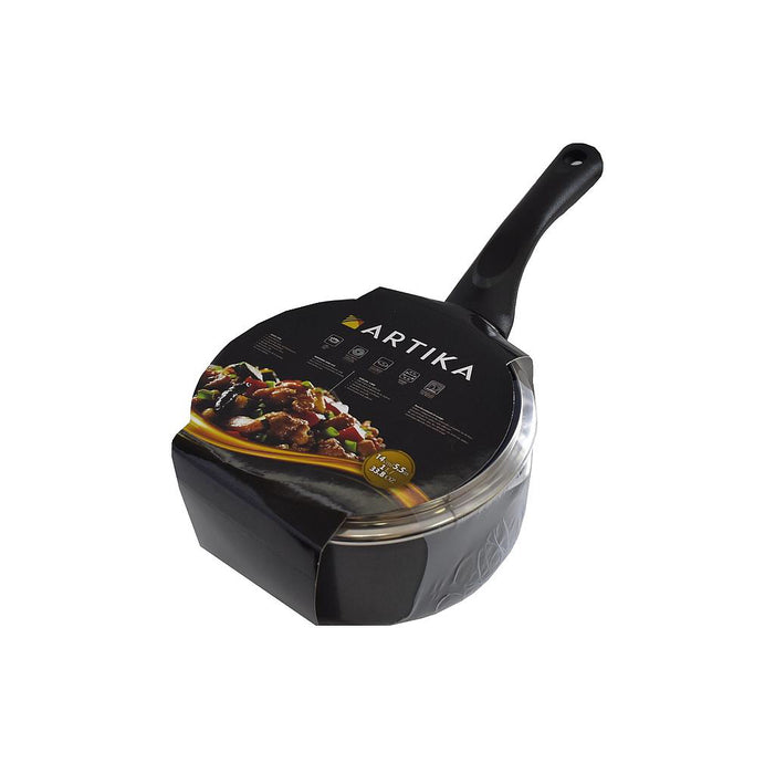 Artika - Non Stick Saucepan With Lid, Black - 1L