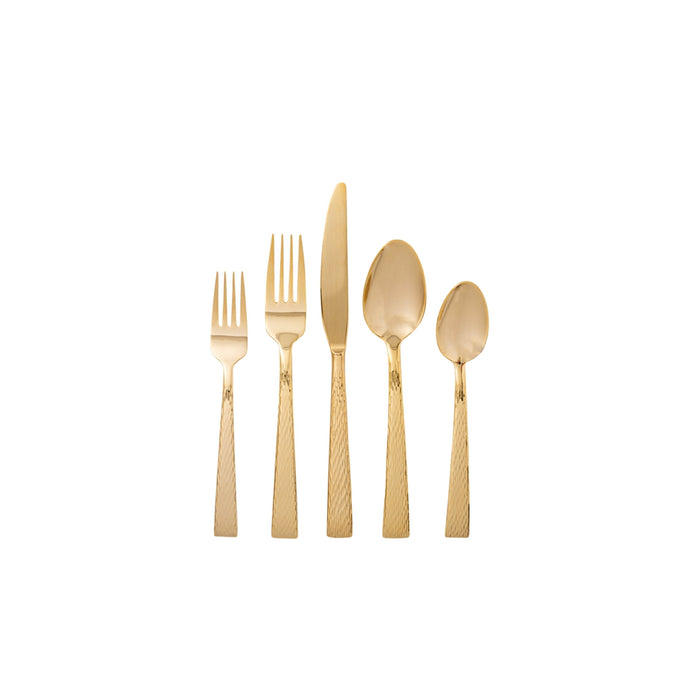 Vikko Crown - Lava, Gold 18/10 SS, Flatware, 20 Pc Set