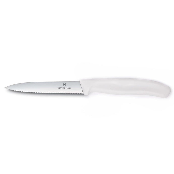 Victorinox - Swiss Classic Paring Knife, Serrated, Spear Tip, 3.25", White