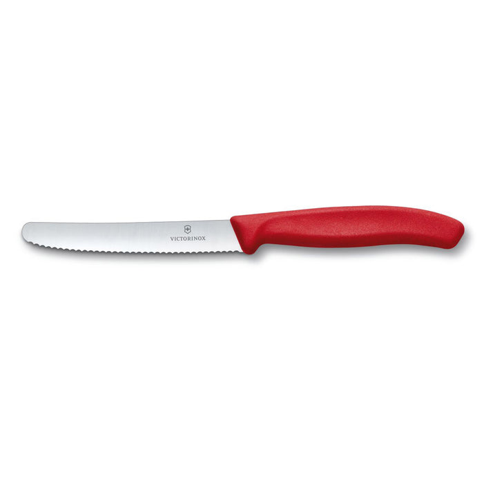 Victorinox - Swiss Classic Steak Knife, Serrated, Round Tip, 4.5", Red