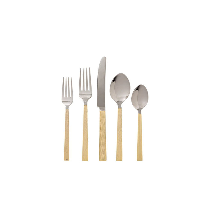 Vikko Crown - Topaz, Gold Handle 18/10 SS, Flatware, 20 Pc Set