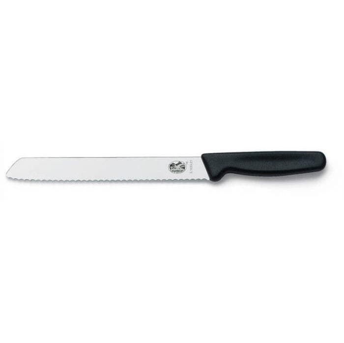 Victorinox - Fibrox Pro Bread Knife, Serrated, Slanted Tip, 7 ", Black