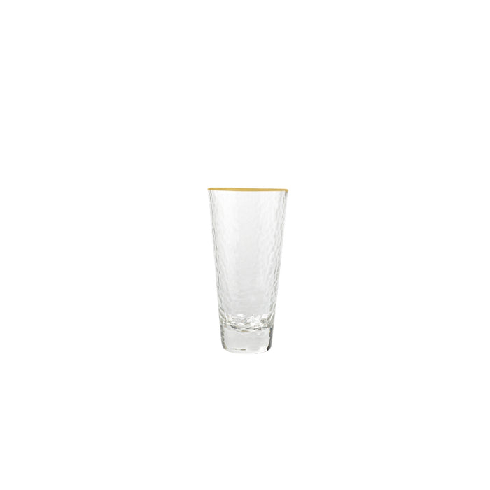 10 oz Clear Plastic Cups Old Fashioned Tumblers Gold Rimmed