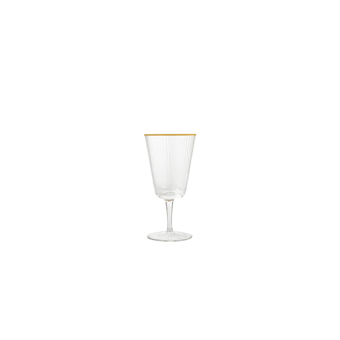 Vikko Decor - Gold Rim, Optic Wine Glass, 11 Oz