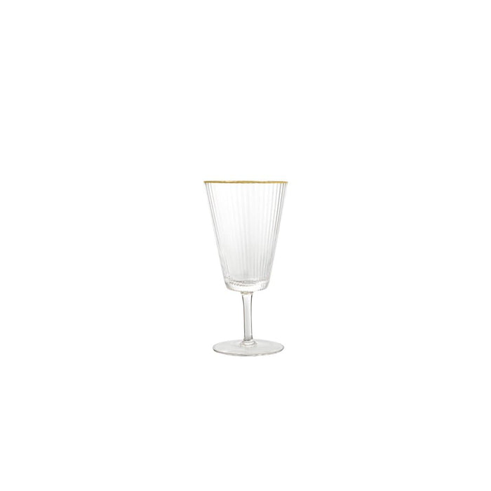 Vikko Decor - Gold Rim, Optic Water Glass, 13 Oz