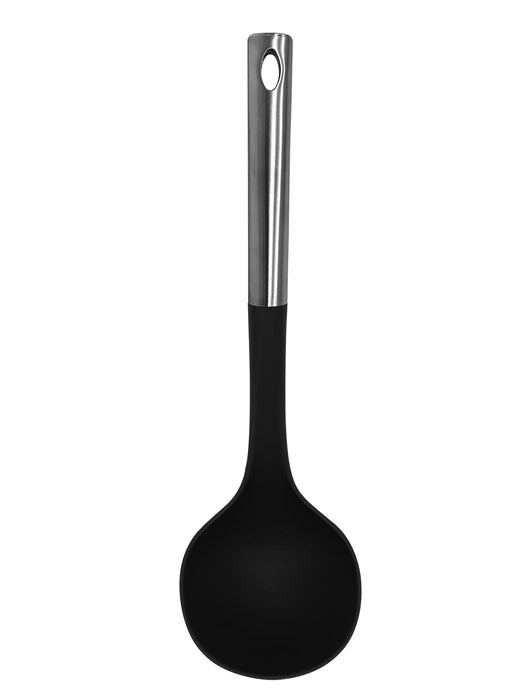 Millvado - Nylon Utensils SS Handle, Soup Ladle, Black, 13"