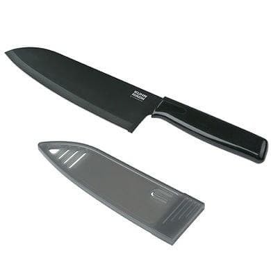 Kuhn Rikon - Colori Chef Knife, Non Stick, Safety Cover, 6", Black