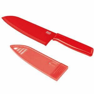 Kuhn Rikon - Colori Chef Knife, Non Stick, Safety Cover, 6", Red