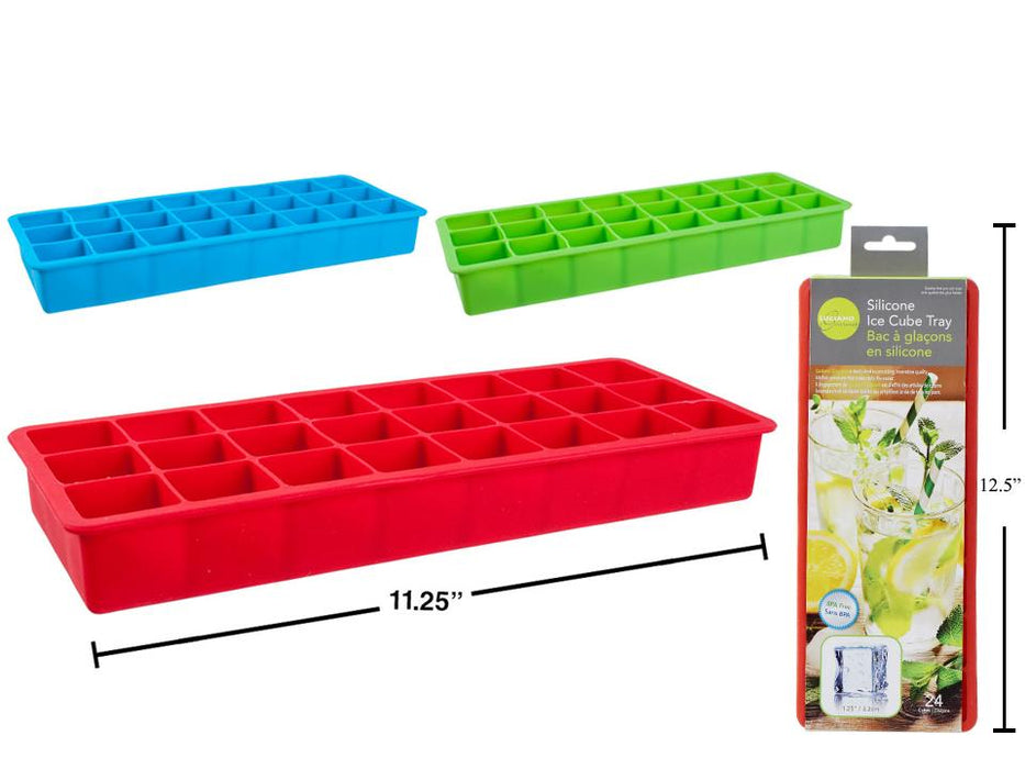 L. Gourmet - Silicone Utensils, Silicone, Ice Cube Tray Ass Colors, 3 X 8,18.5X11.7X 3.5Cm, 3/C, Wrap Card