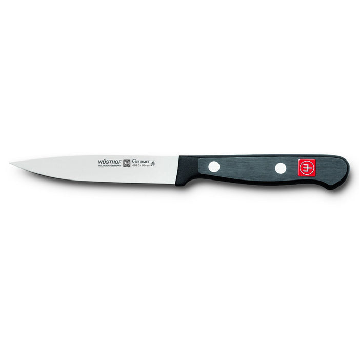 Wusthof - Gourmet Paring Knife, Straight, Spear Tip, 4", Black